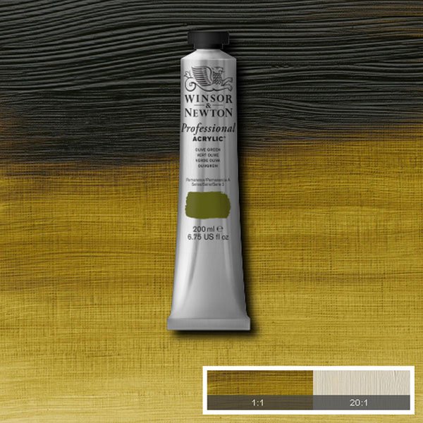 Winsor & Newton - 200ml Olive Green- Professional Acrylic - Series 2