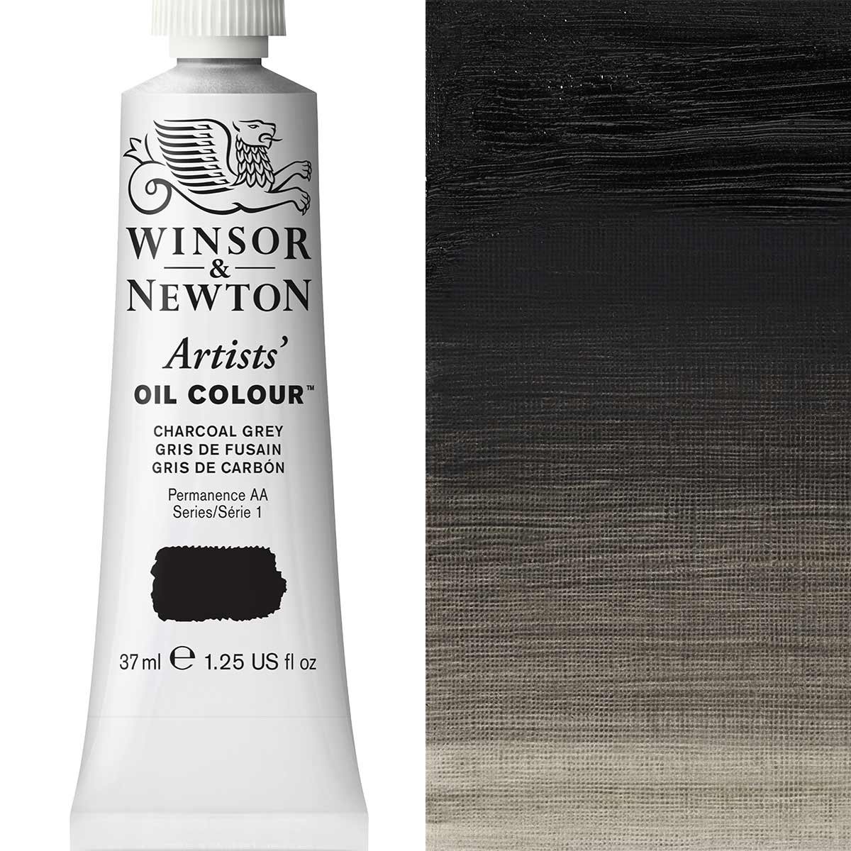 Winsor & Newton - 37ml Charcoal Grey  - Artists Oil - Series 1
